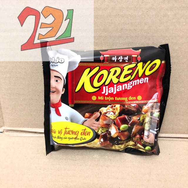 Túi Mỳ Trộn Tương Đen Jjajangmen Koreno Paldo 115g