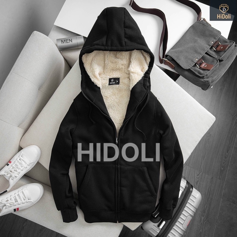 áo hoodie kéo khóa nam nữ, chất liệu nỉ lót lông