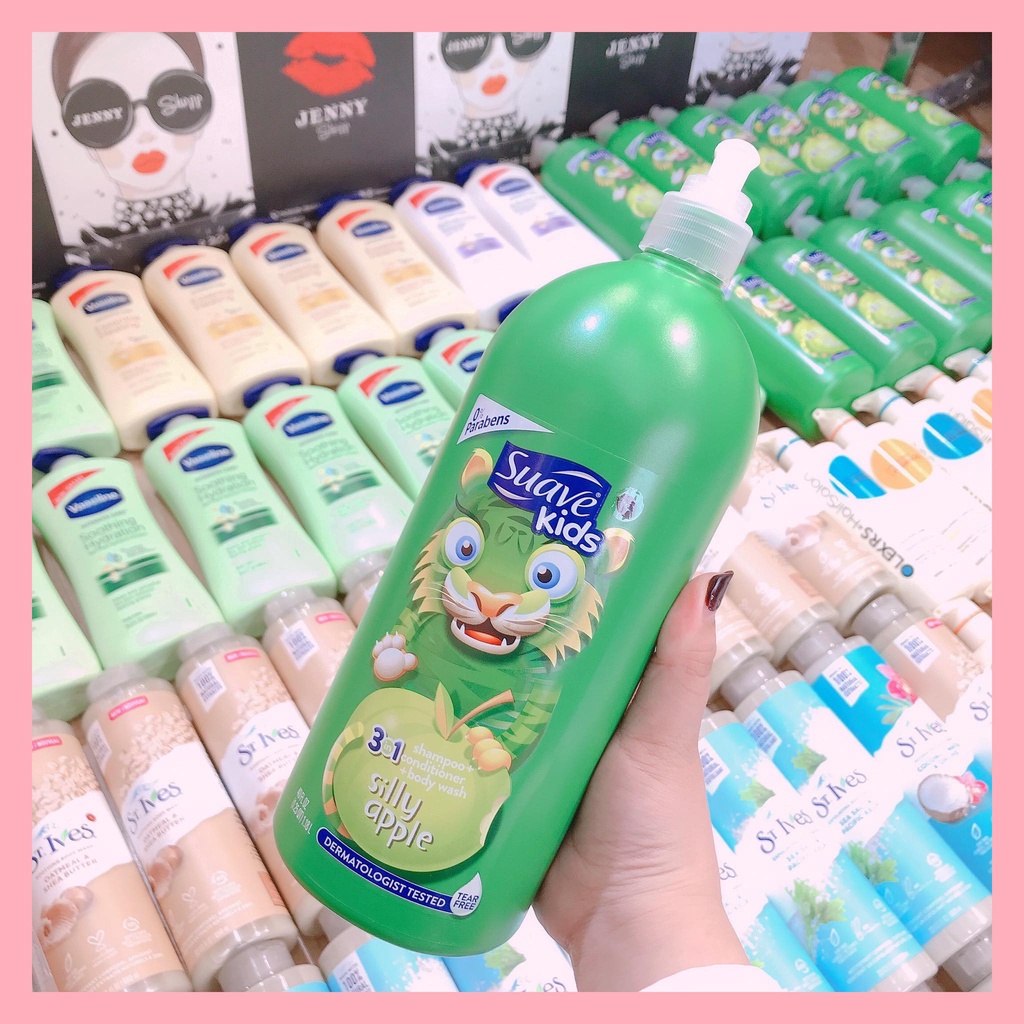 Sữa Tắm Gội Xả Cho Bé Suave Kids 3 in 1 Chai 1.18 lít