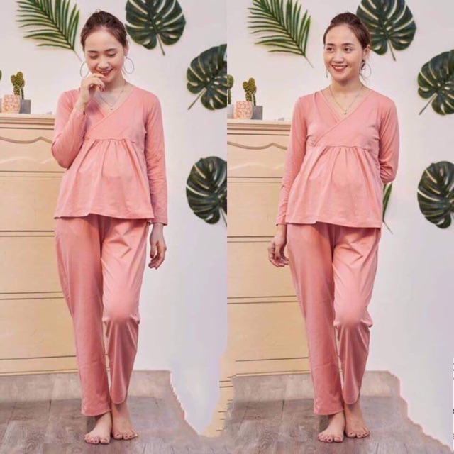 Bộ bầu và sau sinh dài hàng cotton loại đẹp