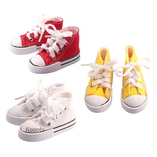 Giày vải canvas làm thủ công dài 7.5cm cho búp bê bjd 1 / 4