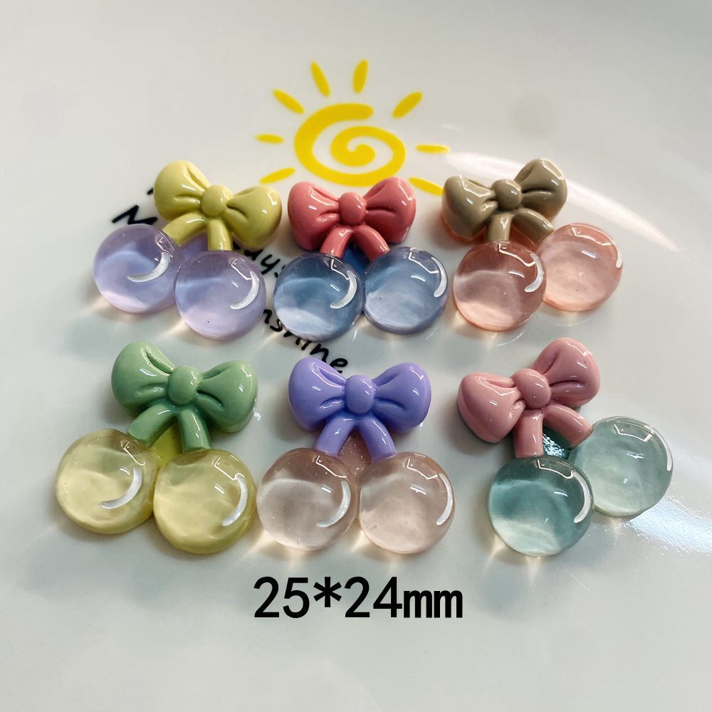 Bộ 10 Nơ Nhựa Trong Suốt 3D Dán Trang Trí Bình Nước/Kẹp Tóc/Điện Thoại DIY