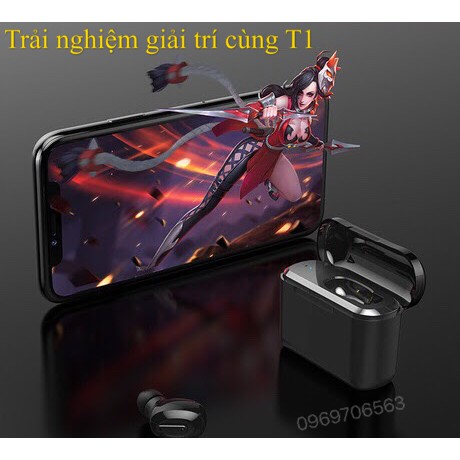 Tai Nghe Bluetooth Không Dây Mini Pin Trâu T1 PRO BASS Kèm Dock Sạc Có thể Sạc Cho Điện Thoại | BigBuy360 - bigbuy360.vn