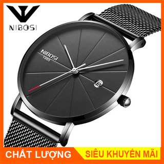 [LOẠI 1] Đồng hồ Nibosi 1985 dây đúc (dây lưới) thép không gỉ full box