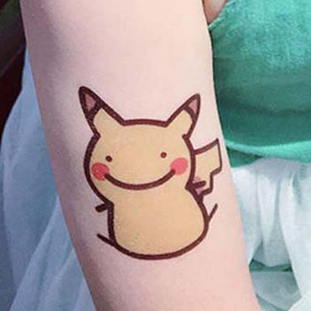 Miếng dán hình xăm chống thấm nước họa tiết hoạt hình Pikachu cho bé