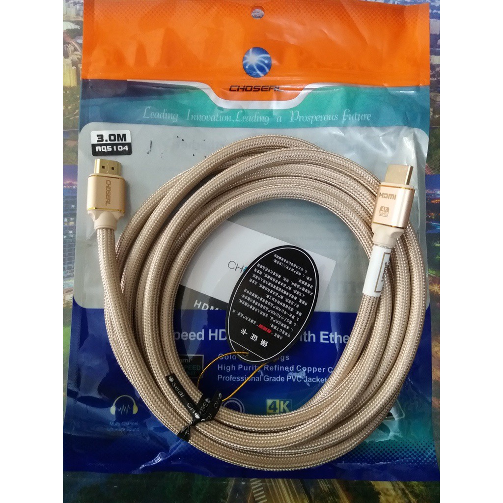 DÂY CÁP HDMI RA HDMI DÀI 3M (HÀNG CHOSEAL CHÍNH HÃNG)