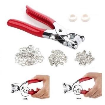 Kìm Bấm Cúc Vành Áo Kim Loại Đa Năng Bộ Kìm Bấm Khuy Kèm Cúc Bấm 9.5mm Thép Không Gỉ