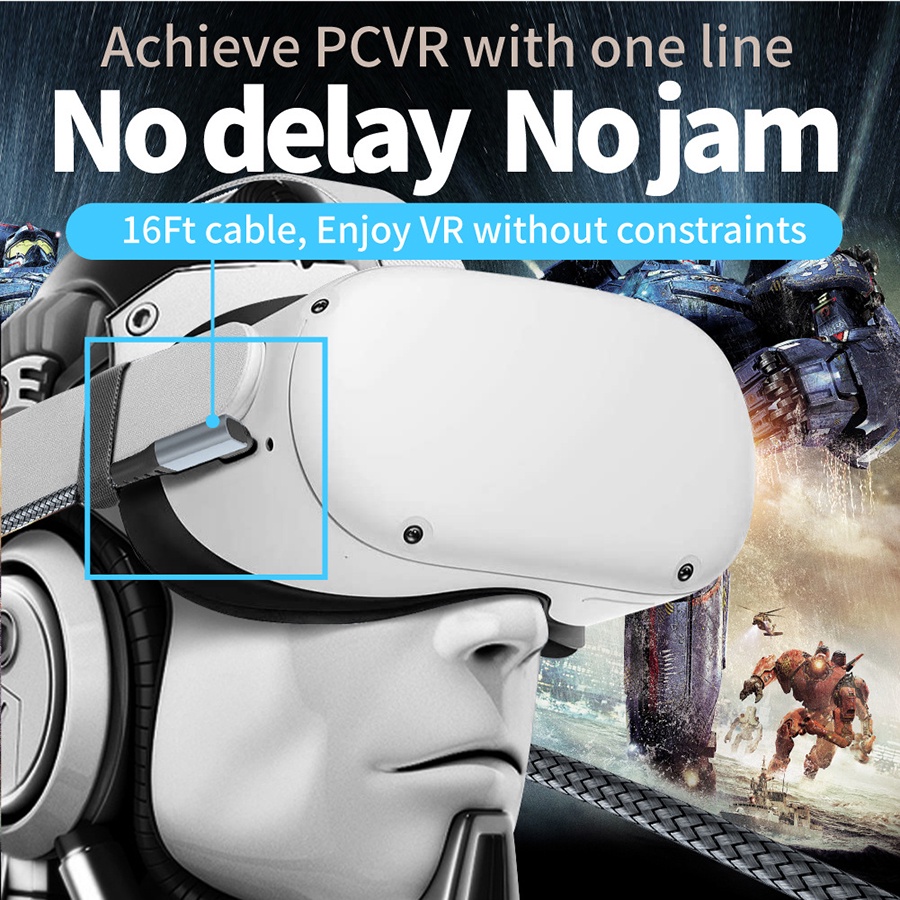 Dây Cáp Sạc Nhanh Kết Nối 2 M/5M/6M 16FT Oculus Quest USB3.2 Gen1 USB-C