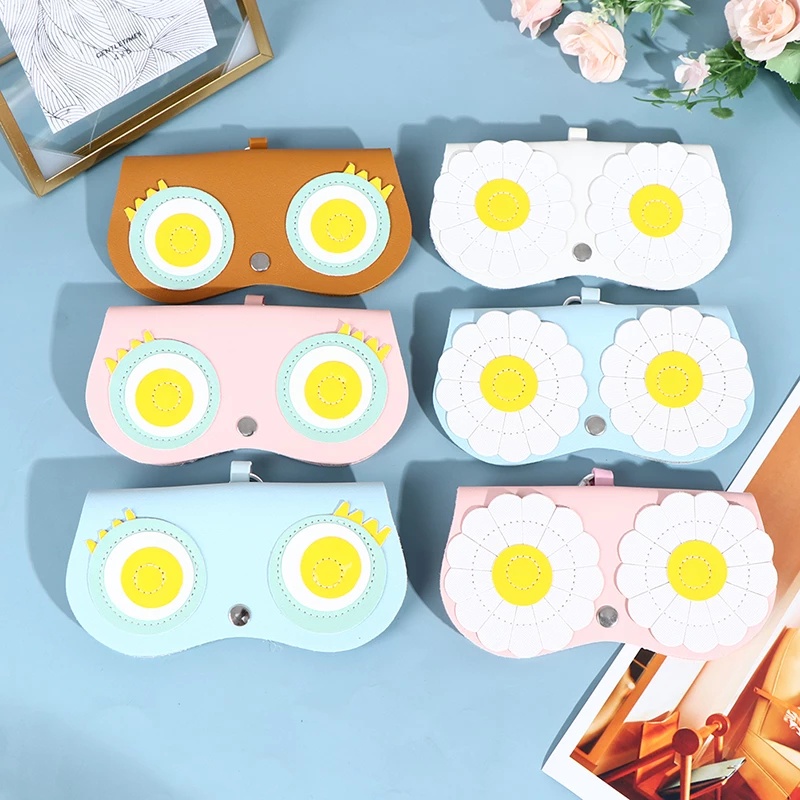 Hộp Đựng Mắt Kính Bằng Da PU In Hình Cú Mèo Có Móc Và Móc Bảo Vệ Mắt Cho Nữ