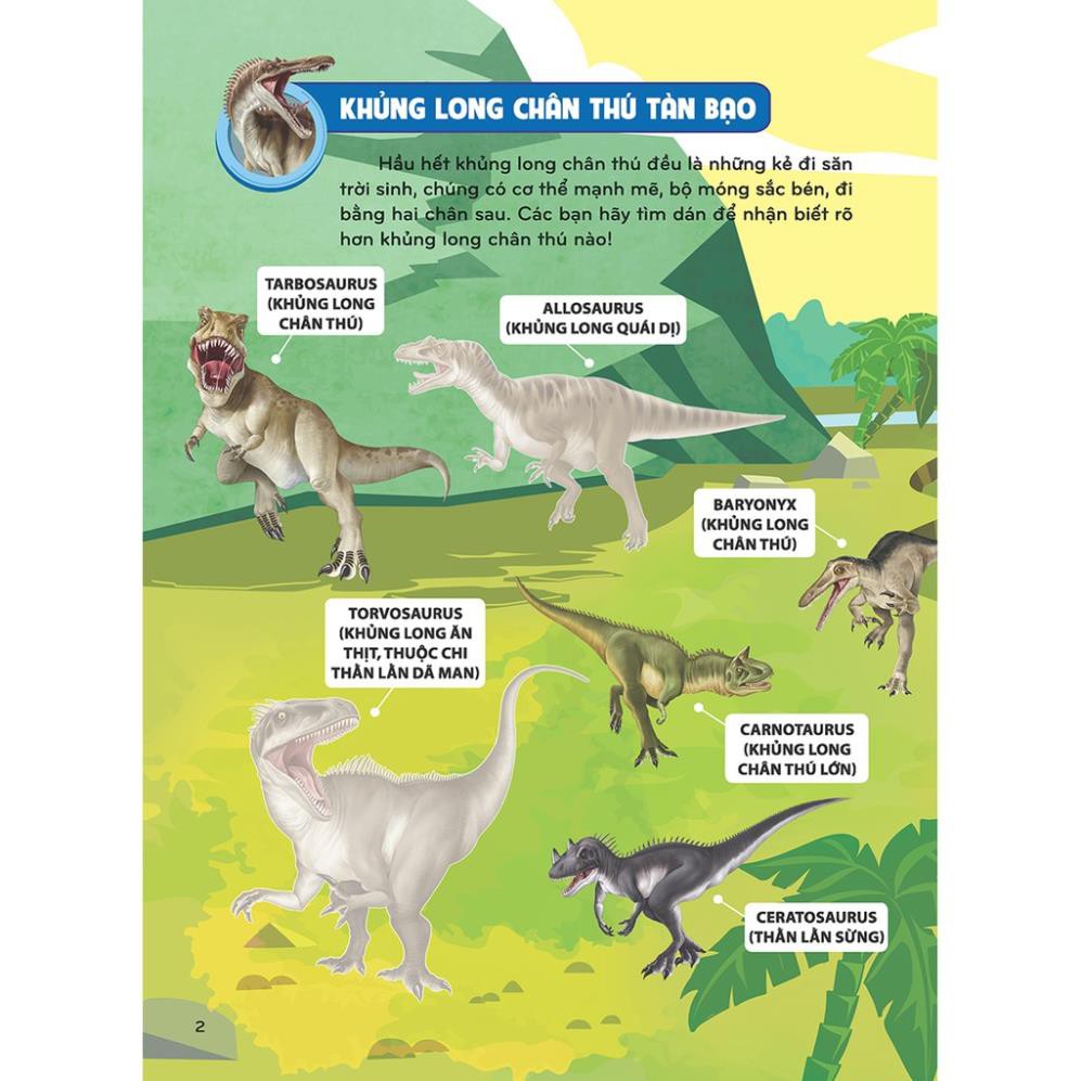Sách - Sticker khủng long: Phát triển trí thông minh cho trẻ 2 (8 trang sticker)