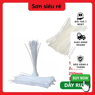 Dây rút các loại màu trắng dài 150mm ,200mm, 250mm, 300mm
