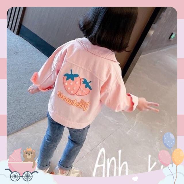 Áo khoác jean hồng cho bé gái từ 10-18kg