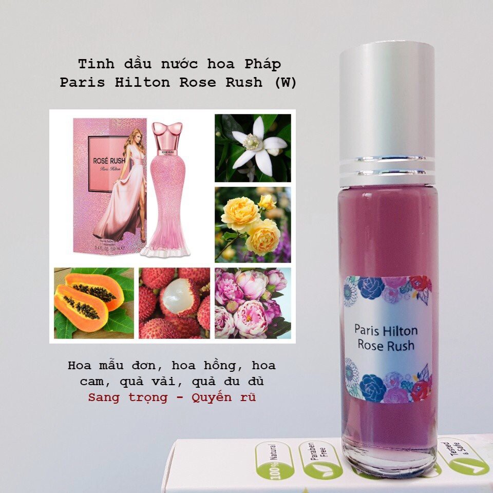Tinh Dầu Nước Hoa Pháp Rose Rush By Paris Hilton