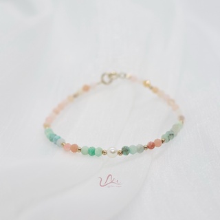 Vòng tay đá Amazonite x Opal Hồng tự nhiên 4mm Phong thủy UME