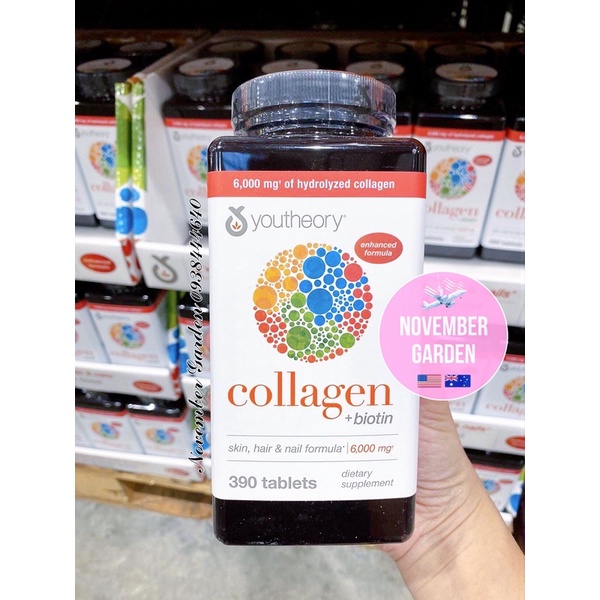Trắng da Collagen Youtheory 390 Viên DATE MỚI NHẤT