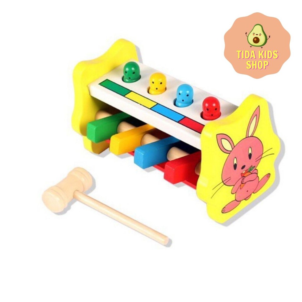 Đồ Chơi Gỗ TIDA KIDS SHOP, Đồ Chơi Giáo Dục WoodenToy Percussion Đập Chuột Hình Con Thỏ Cho Bé Giá Tốt