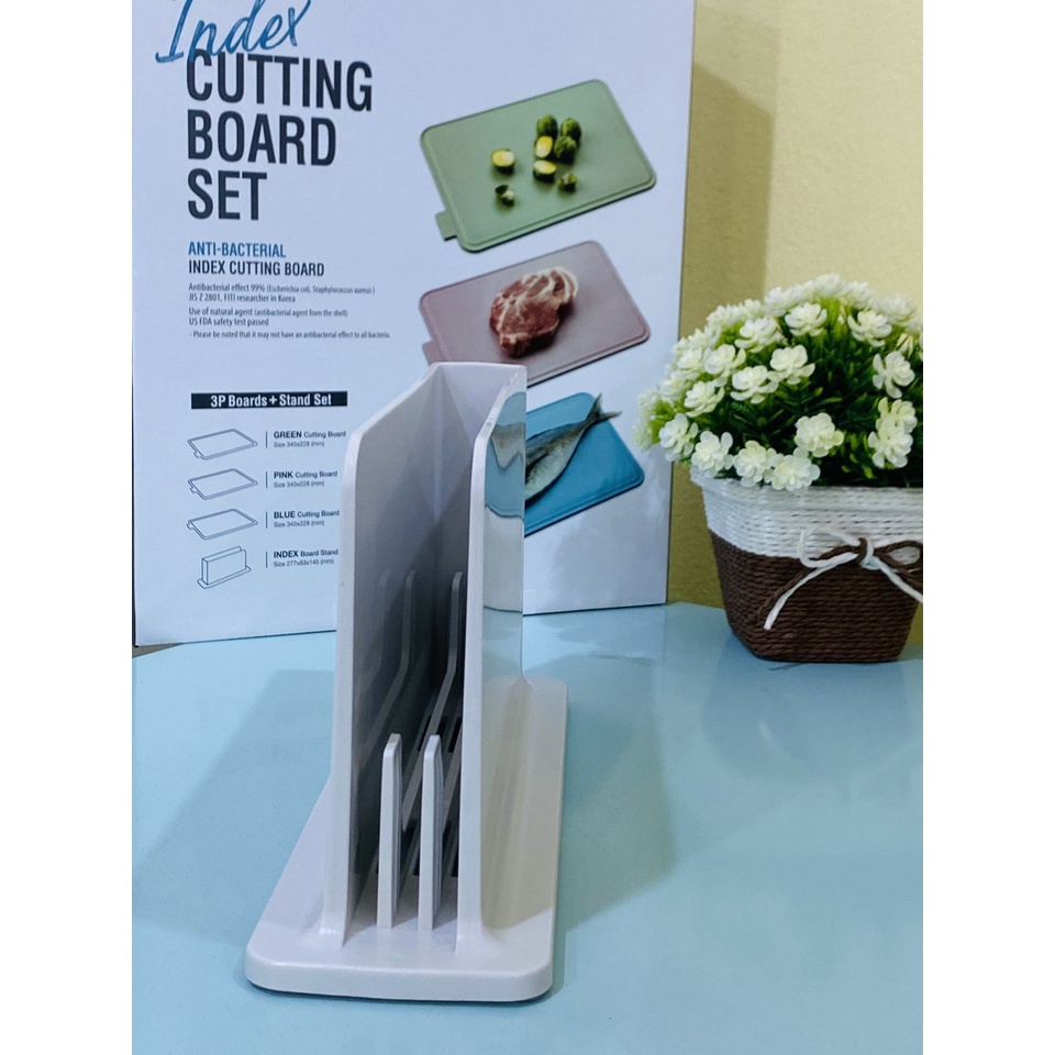 Bộ Kệ và 3 Thớt Kháng Khuẩn LocknLock Index Cutting Board CSC251