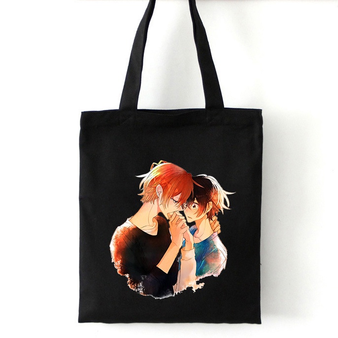 Manga: Túi xách Sasaki và Miyano Túi vải Cotton Túi Tote vải Canvas ❈ ❈ 🇾 ❈ ❈ Túi mua sắm đeo vai có nút