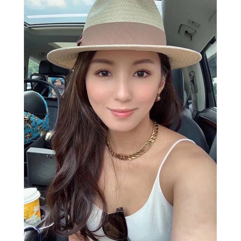 Vòng cổ choker thương hiệu CD xích bản to mạ vàng VCH49