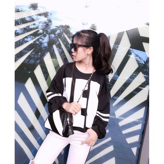 Zara hến mix trắng đen