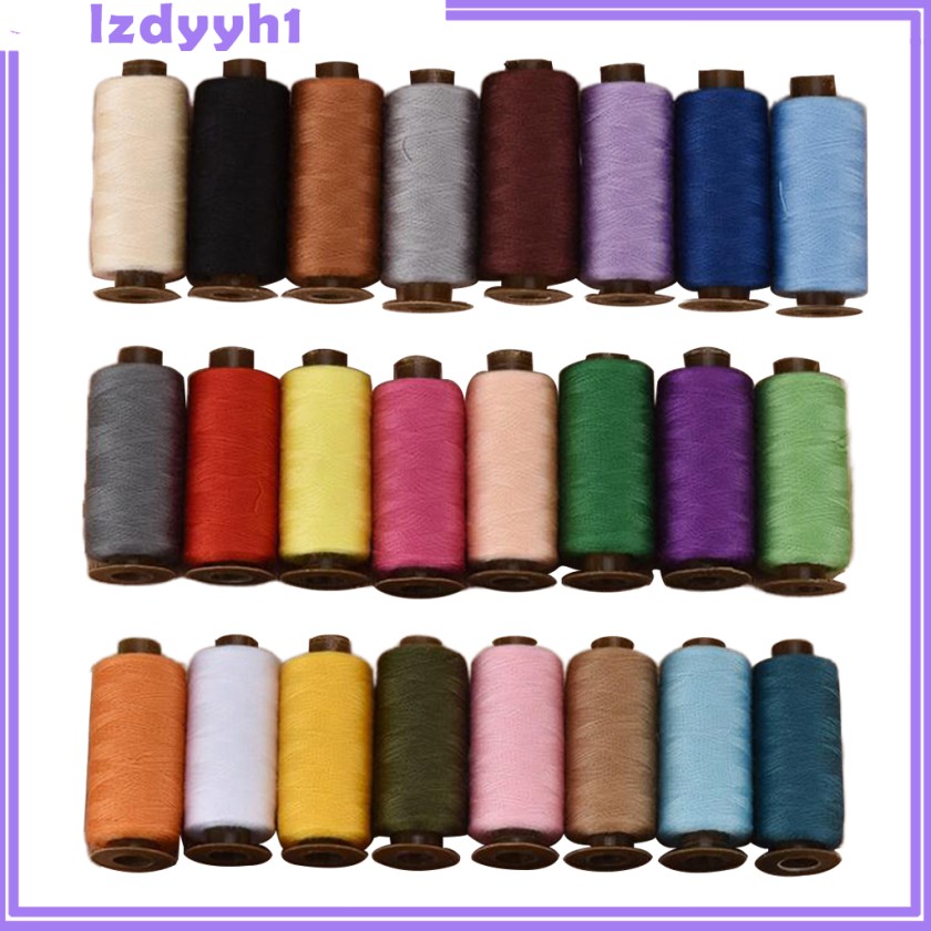 24 Cuộn Chỉ 100% Polyester Nhiều Màu Dài 500 Yards