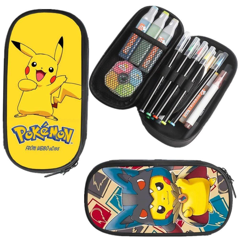 Túi Đựng Bút Chì Cỡ Lớn In Hình Pikachu Dễ Thương Cho Bé