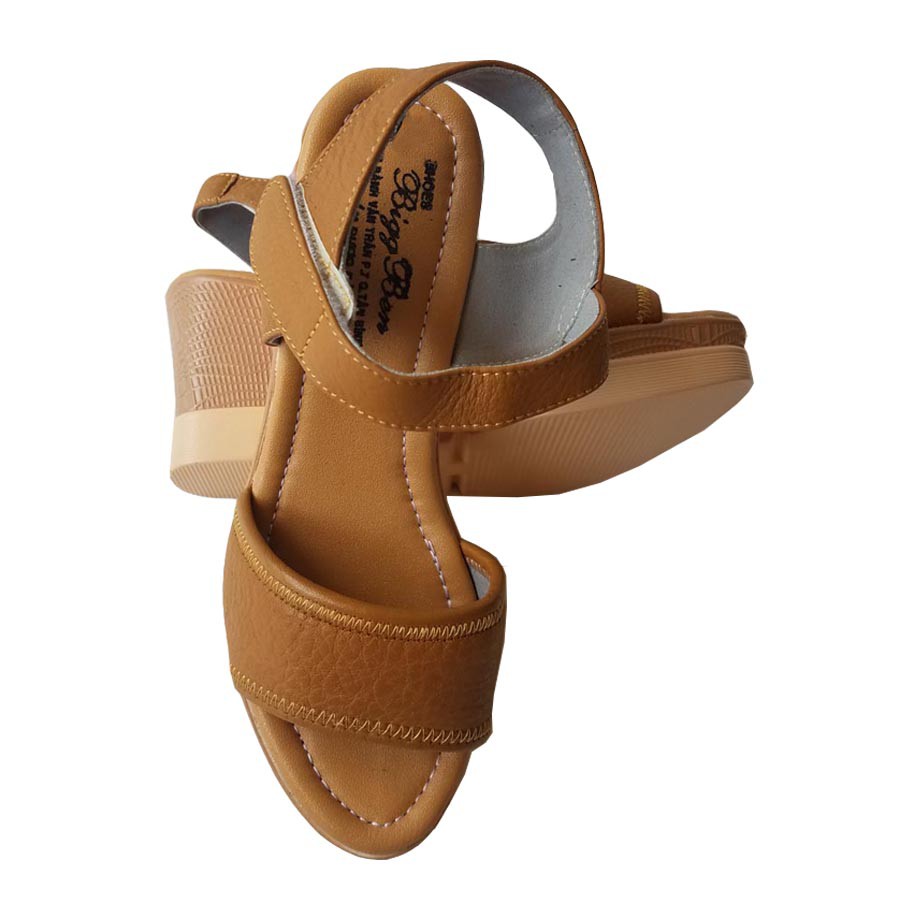 Giày Đế Xuồng Nữ BIGBEN Da Bò Thật Nâu Đen GĐX27 | BigBuy360 - bigbuy360.vn