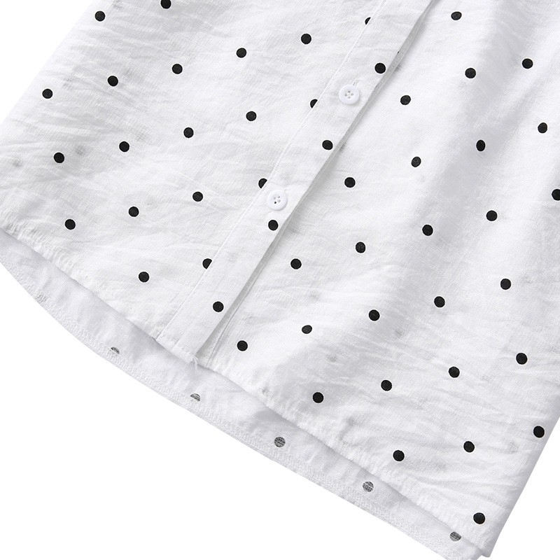 [Baywellfashion]Áo sơ mi chiffon nữ họa tiết chấm bi đơn giản thời trang | BigBuy360 - bigbuy360.vn