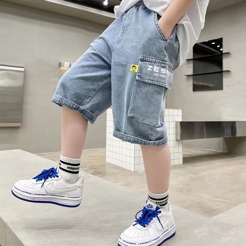 Quần short jeans BXPB ống rộng thời trang mùa hè cho bé trai