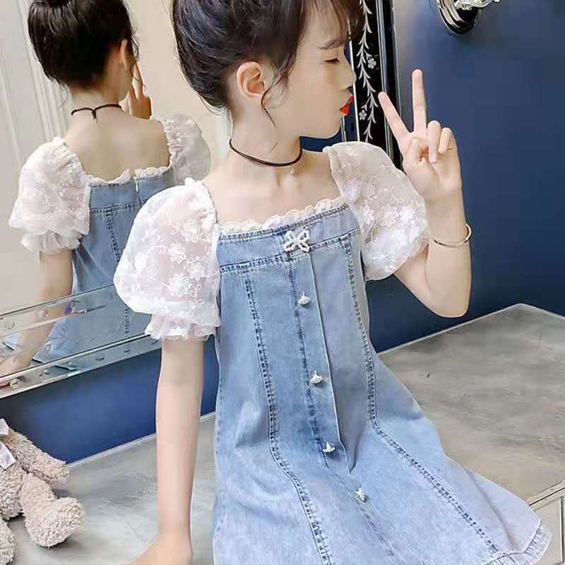Đầm Denim Thiết Kế Mới Thời Trang 2022 Dành Cho Bé Gái