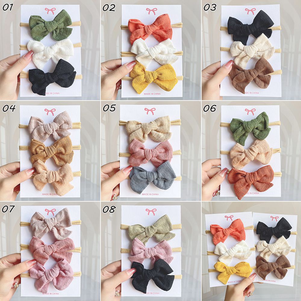Set 3 băng đô nơ KIDSBOWS màu sắc xinh xắn dành cho bé gái
