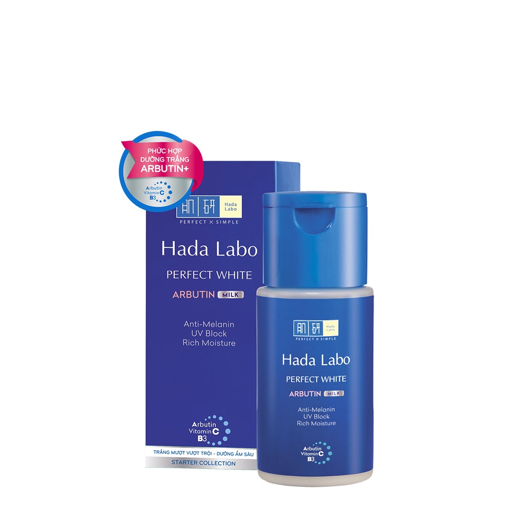 Sữa Dưỡng Trắng Hada Labo Perfect White Arbutin Milk 90ml Cocolux