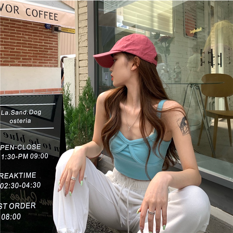 Áo Croptop Không Tay Màu Sắc Trơn Thời Trang Mùa Hè Quyến Rũ Cho Nữ | BigBuy360 - bigbuy360.vn