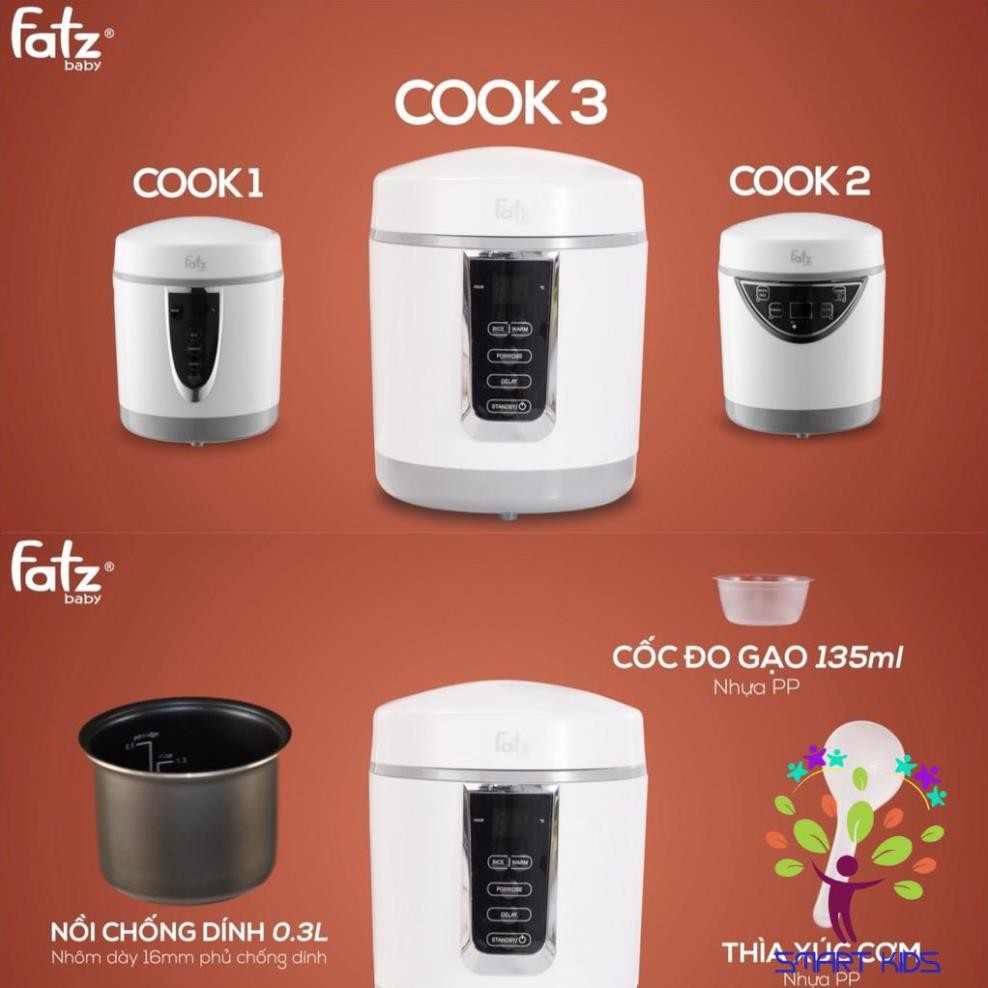 Nồi nấu đa năng có chức năng hâm sữa Fatzbaby COOK FB9304MH/FB9305MH/FB9308MH