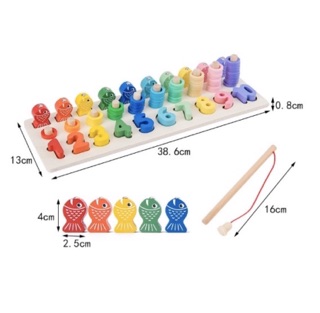 Bảng số gỗ kèm câu cá