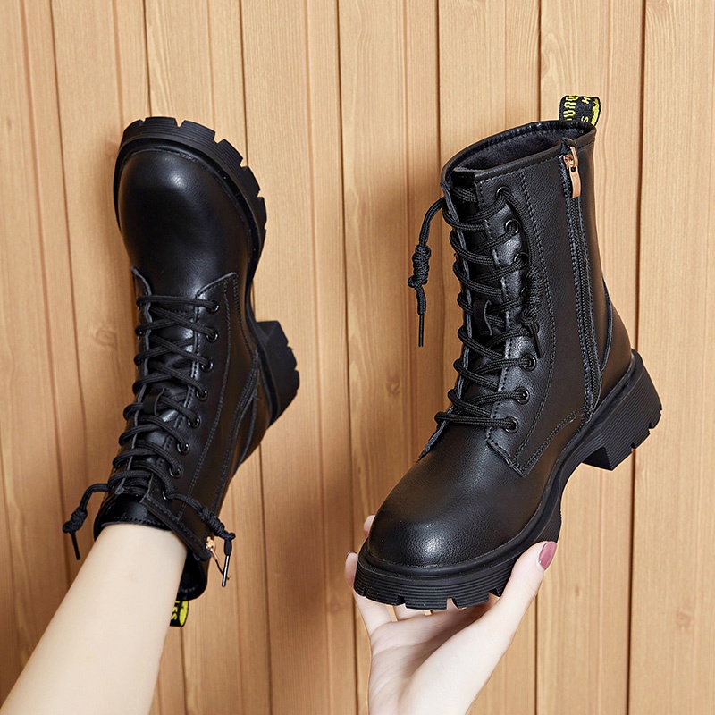 Martin boots new boots platform giày nữ phong cách anh phong cách ins mùa thu và mùa đông phiên bản hàn quốc giày da