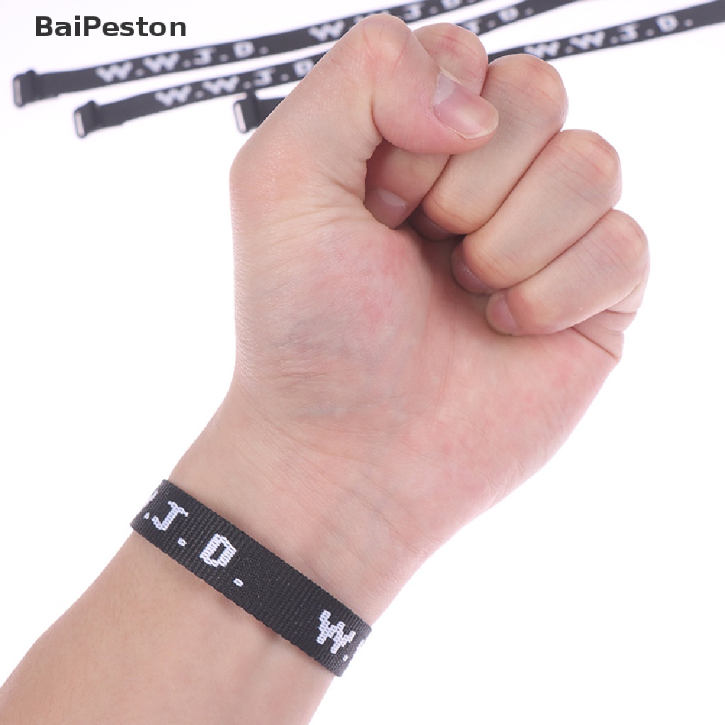 [BaiPeston] 4pcs WWJD Bracelet Religious Bracelet What Would Jesus Do Bible Bracelet ♨HOT SELL