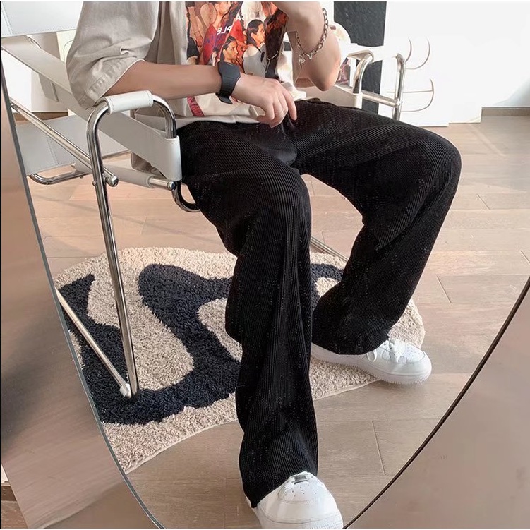 Quần Dài Ống Rộng Thời Trang Mùa Hè quần jogger nam from rộng ống rộng quần nam phong cách Hàn Quốc quần ống suông