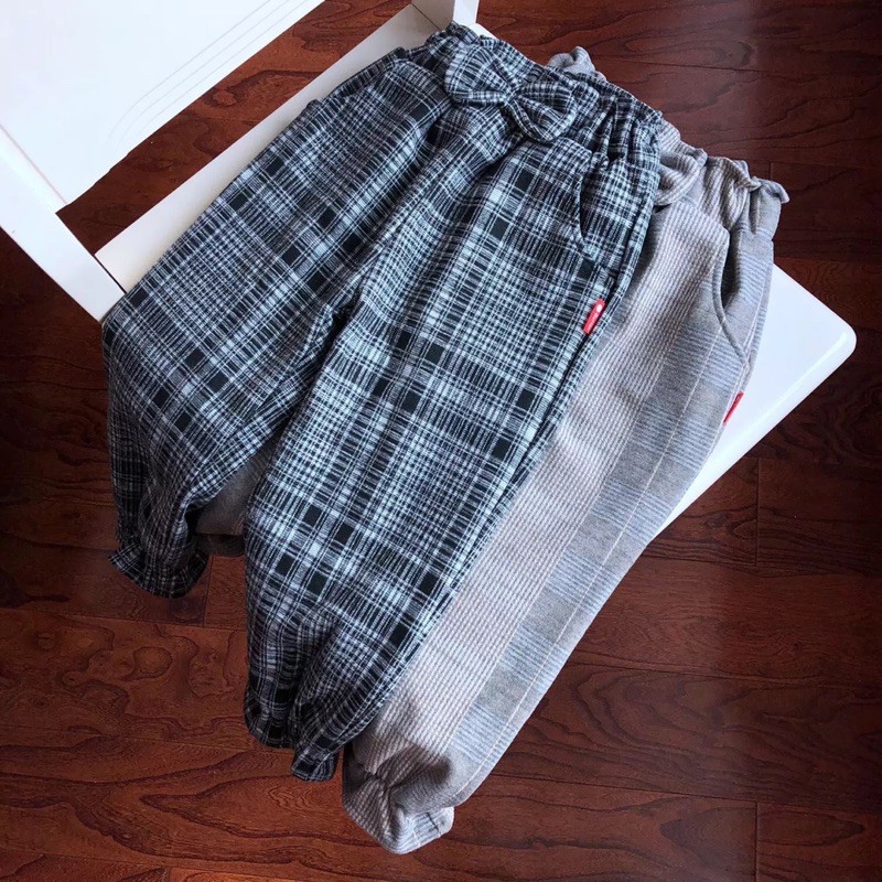 Quần dài bé gái 5-11 tuổi vải cotton lớp bông ấm áp