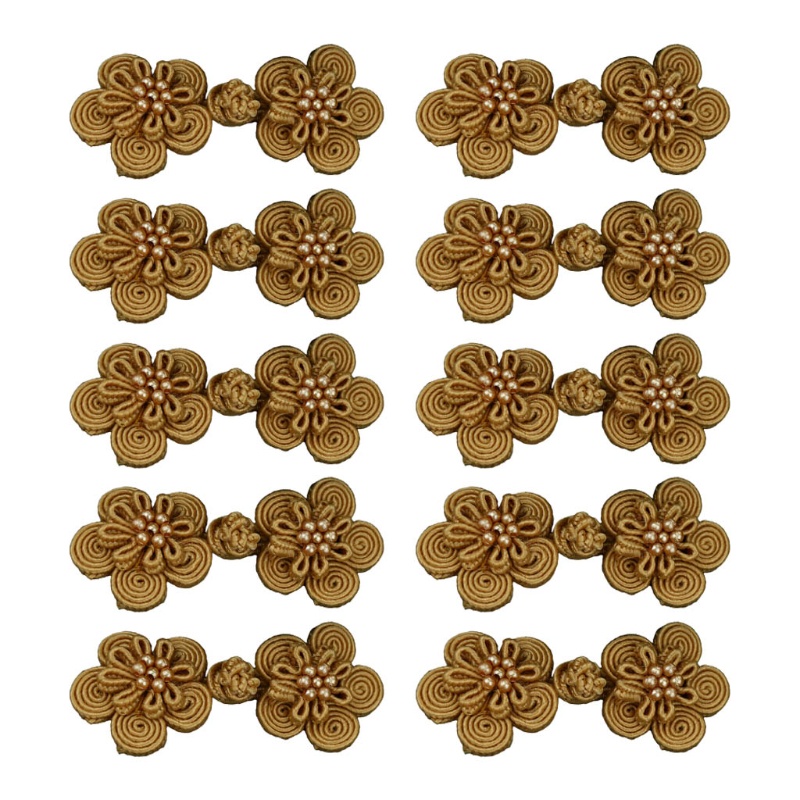 Sa Set 10 Cặp Nút Áo Hình Bông Hoa Phong Cách Trung Hoa