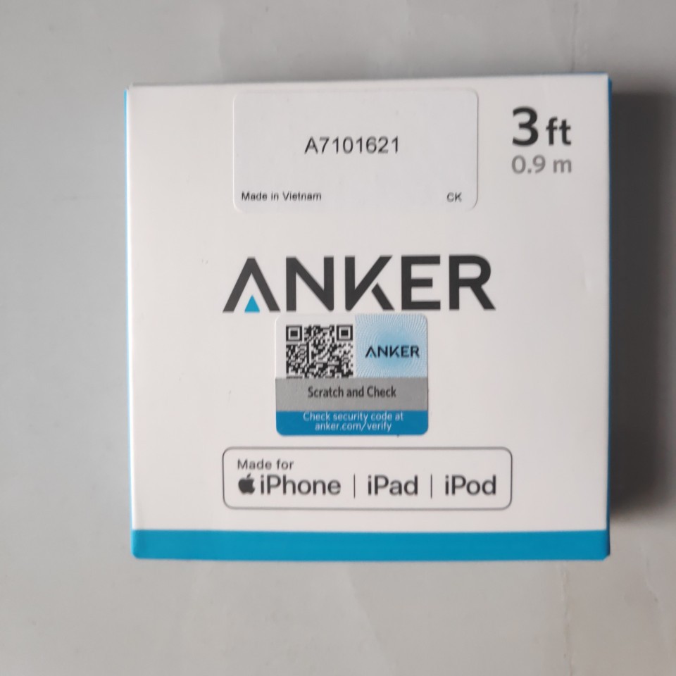 【Xác thực】 Cáp Lightning Anker Chuẩn MFI Chính Hãng (Anker PowerLine Lightning 0.9 m) - Cốc Sạc 2 Cổng Anker Pow