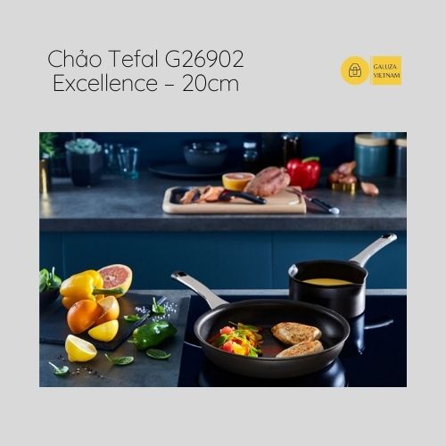 Chảo chống dính 6 lớp siêu bền Tefal Excellence 20cm, 24cm, 28cm nhập khẩu chính hãng, bảo hành 12 tháng