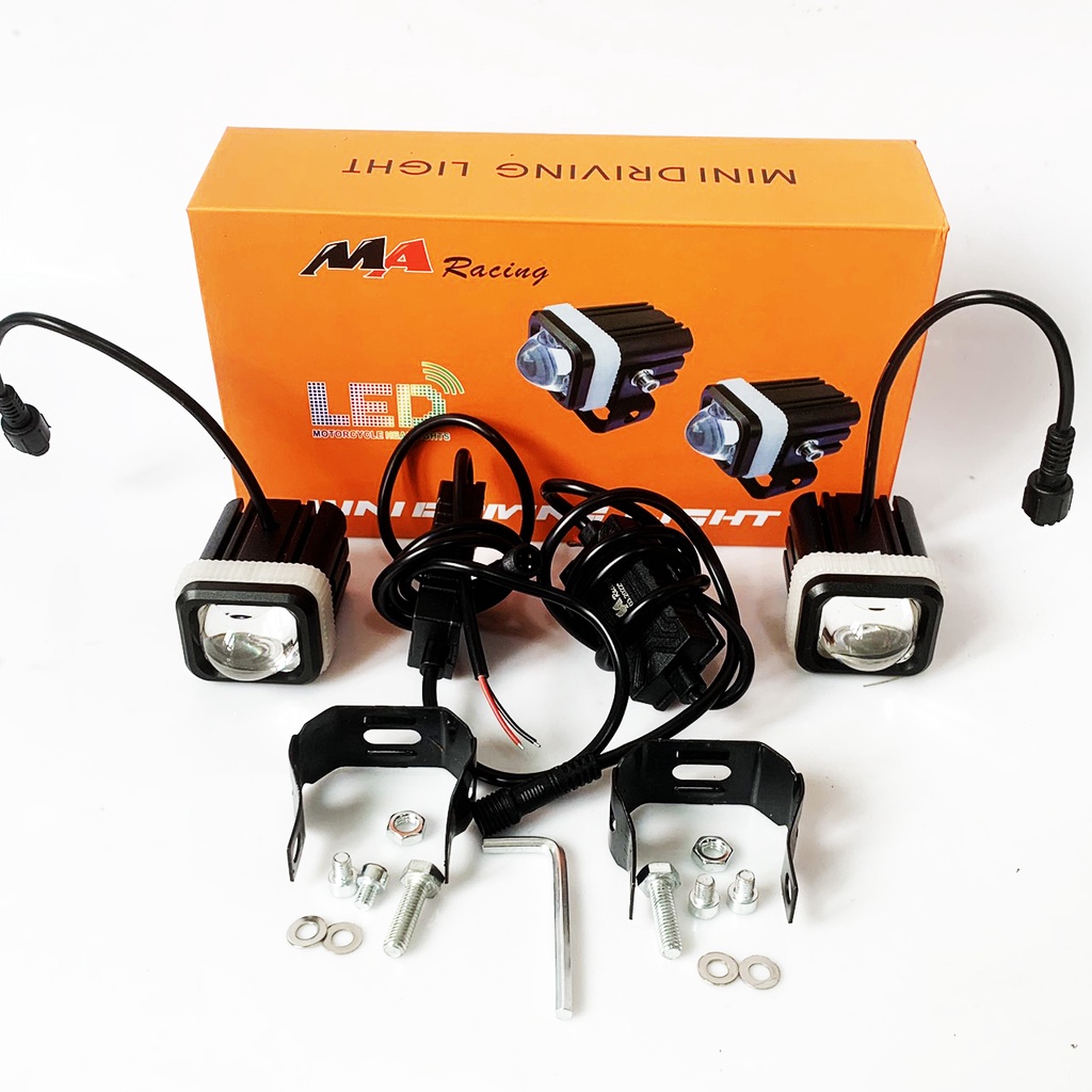 Đèn led trợ sáng mini 2 màu MA Racing chính hãng mã M1.0- giá 1 bóng ( 4 chế độ 31w)