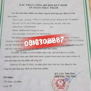 Vitamin D drops Mỹ