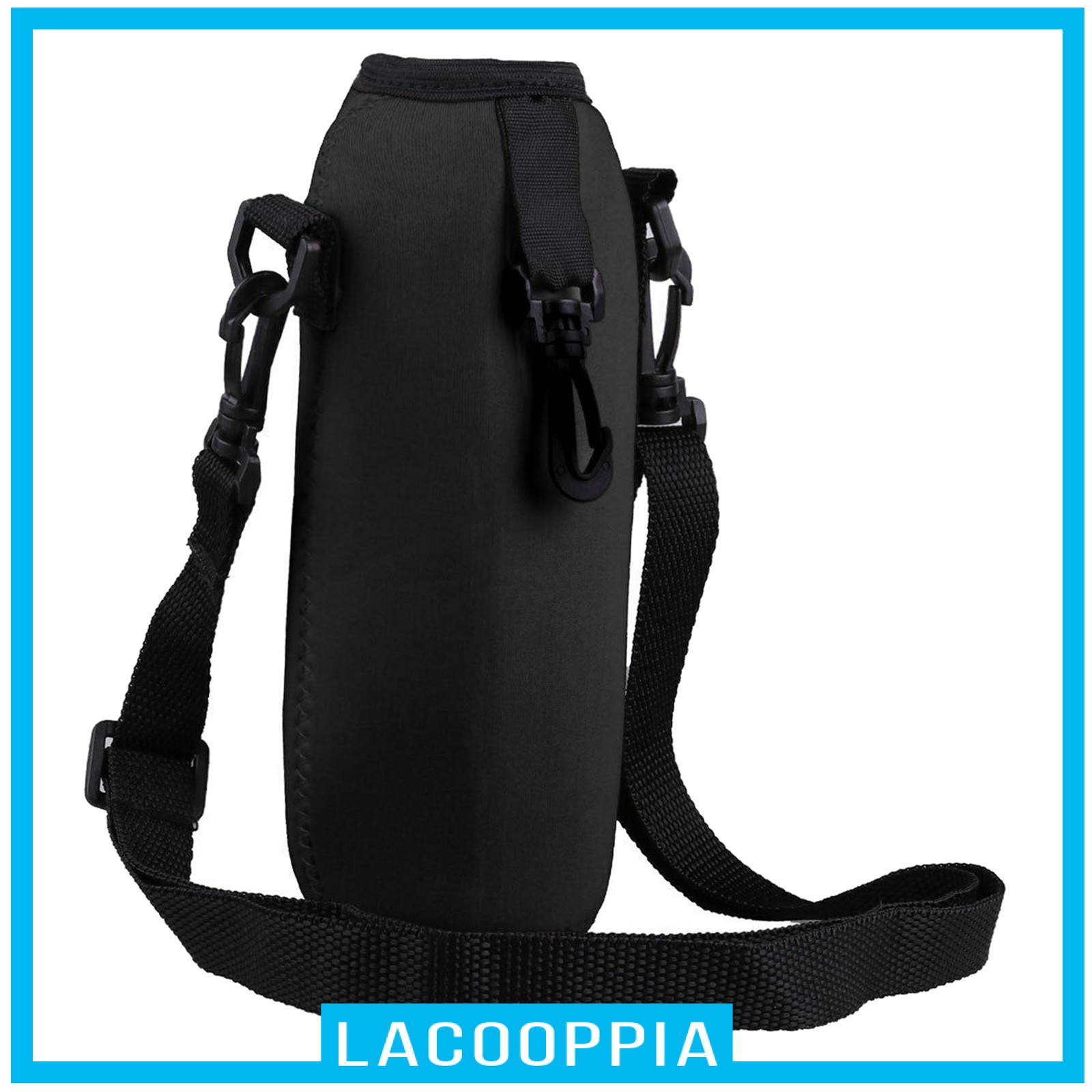 [LACOOPPIA] 750ML Neoprene Water Bottle Carrier Insulated Cover Bag Pouch with Strap &amp; Hook