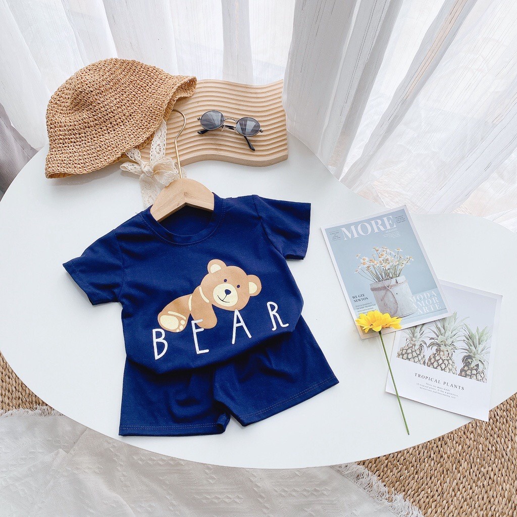 Bộ Gấu Cho Bé , Bộ Cộc Tay Cho Bé Trai Và Bé Gái Từ 5 Đến 22kg Chất Liệu cotton Cao Cấp KEN STORE