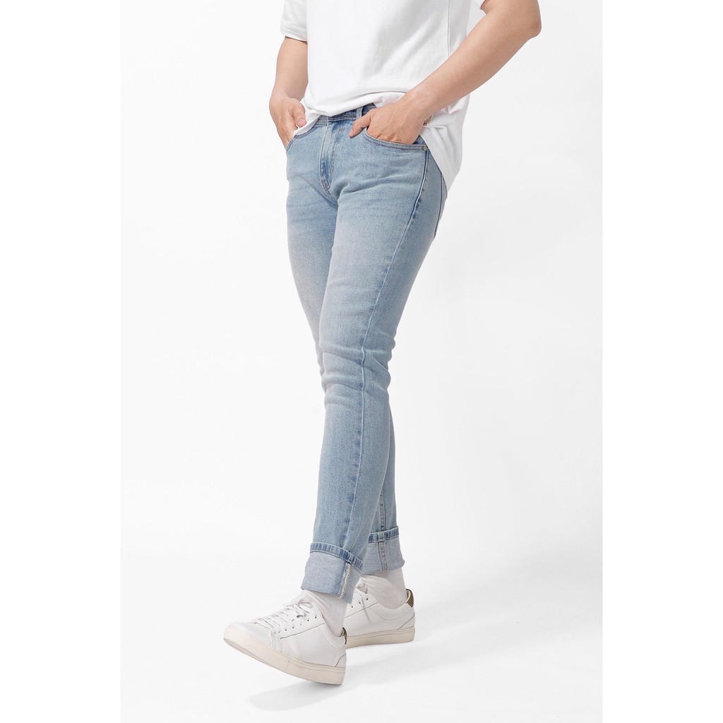 [ROUTINE] - Quần jeans nam màu xanh nhạt classic vải cotton form slim fit - 10F20DPA073 Shop LA STORE