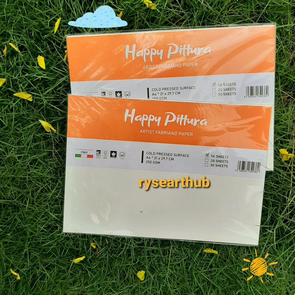 Giấy vẽ màu nước HAPPY Pittura Artist Fabriano 250gsm 10 tờ A5/A4/A3