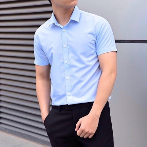 Áo sơ mi nam ngắn tay áo sơ mi nam cộc tay vải lụa nến mềm mịn thấm hút mồ hôi | BigBuy360 - bigbuy360.vn