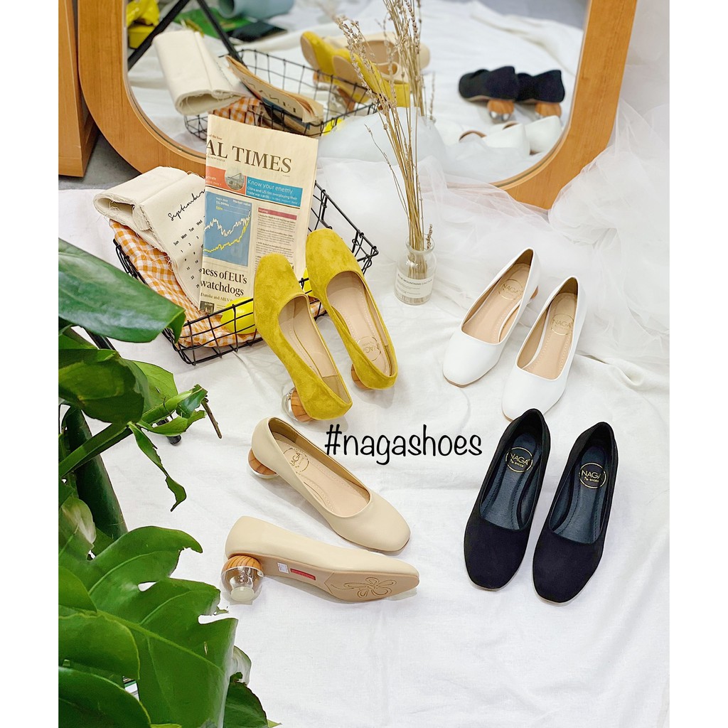 GIÀY CAO GÓT NAGASHOES MŨI VUÔNG GÓT TRÒN 5P NAC134